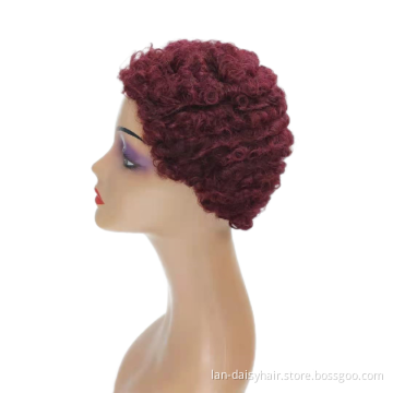 Popular Short Cut  wigs Afro Curly Wholesale High Quality Ombre Color In Stock Top selling